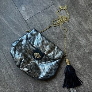 Gorgeous Bisou Bisou Snake Skin print crossbody evening bag